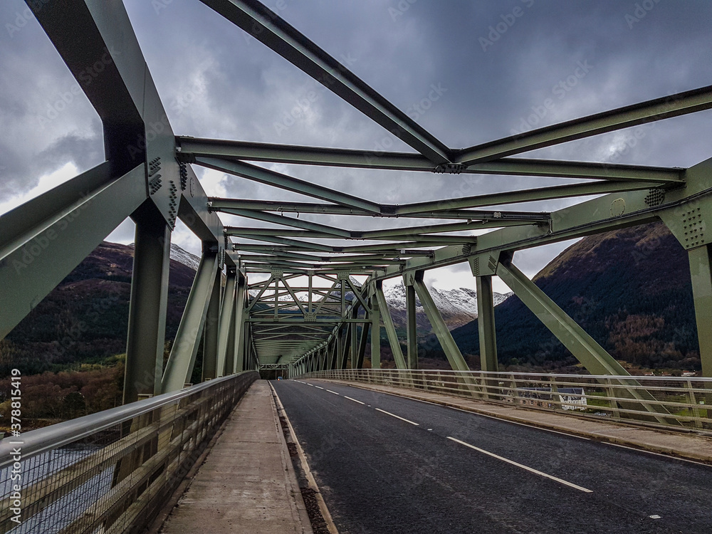 Scottish Highands. Steel Bridge Landscape