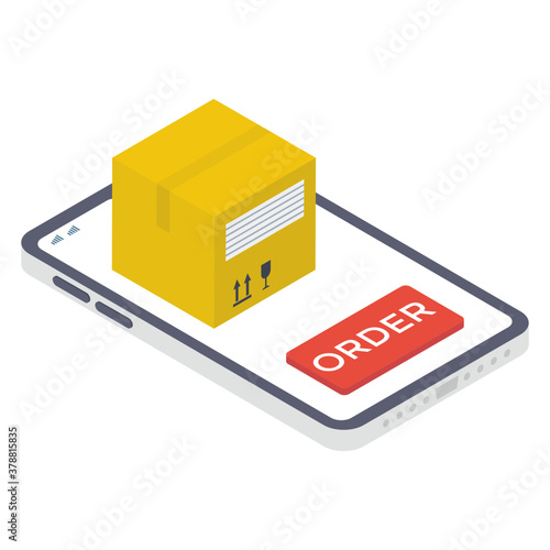 
Isometric icon for online orders and purchases, online order booking vector.
