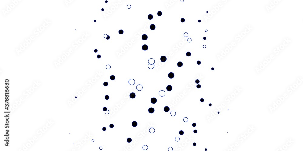 Dark BLUE vector pattern with spheres. Glitter abstract illustration with colorful drops. Pattern for business ads.