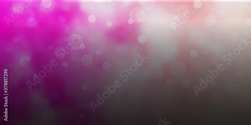 Light Pink vector texture with disks. Glitter abstract illustration with colorful drops. Pattern for wallpapers, curtains.