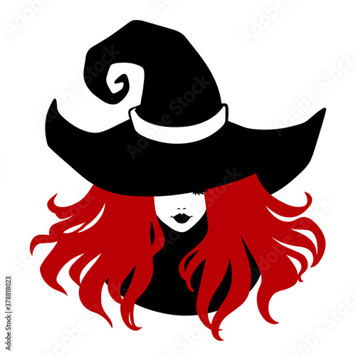 red-haired witch wearing typical witch hat
