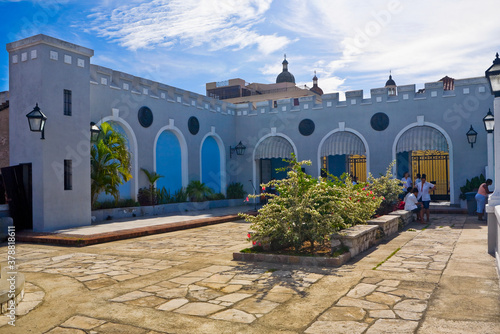 Facade of a building, Balcon de Velazquez, Santiago de Cuba, Cuba photo