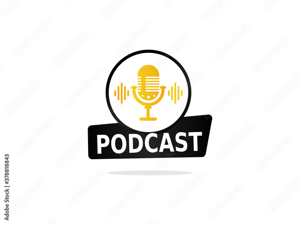 Podcast logo. Vector illustration icon design template Stock Vector ...