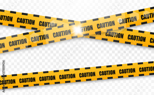 Lines isolated. Warning tapes. Caution. Danger signs. Vector illustration.Yellow with black police line and danger tapes. Vector illustration.	