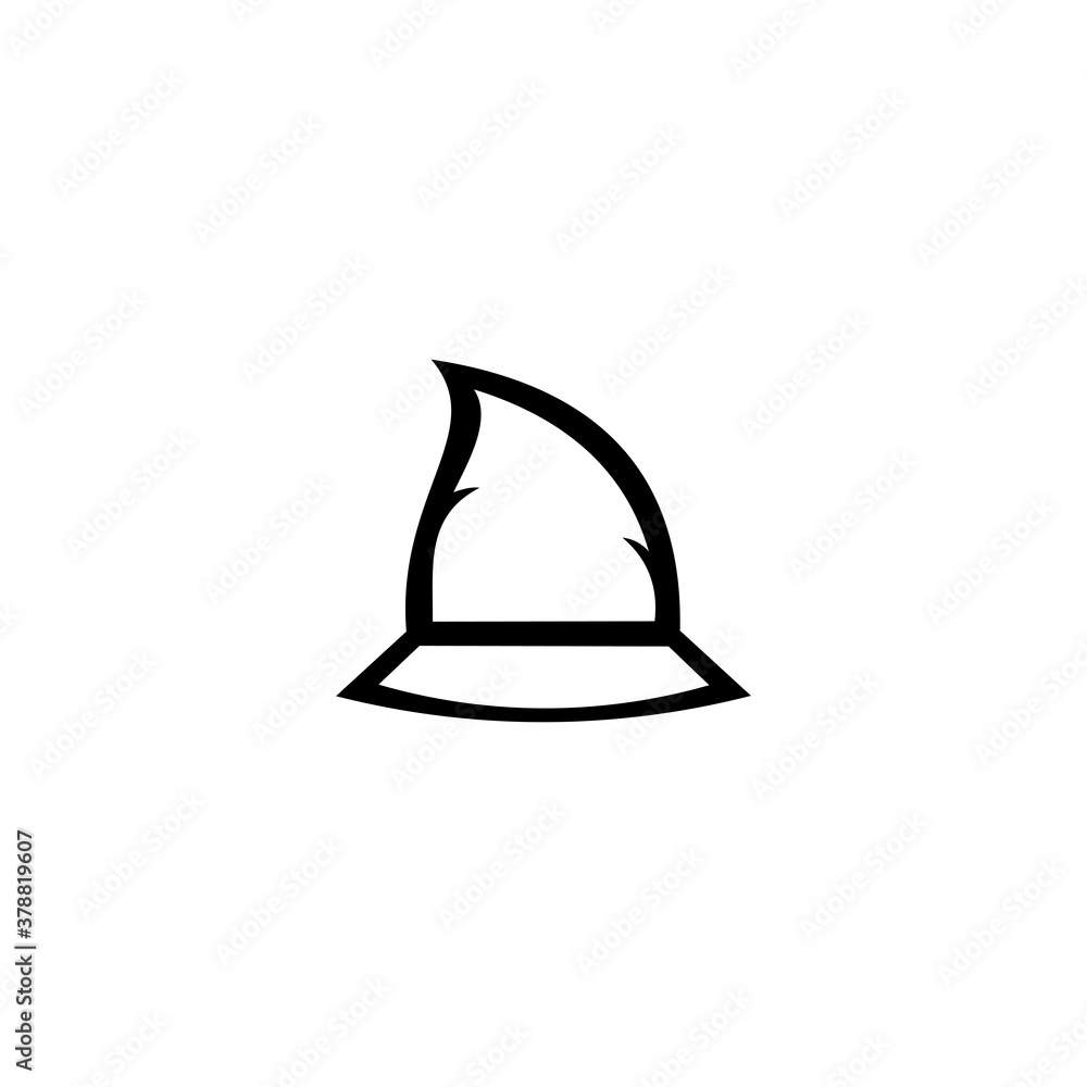 Fototapeta premium silhouette of a Witch hat vector. icon vector cartoon halloween