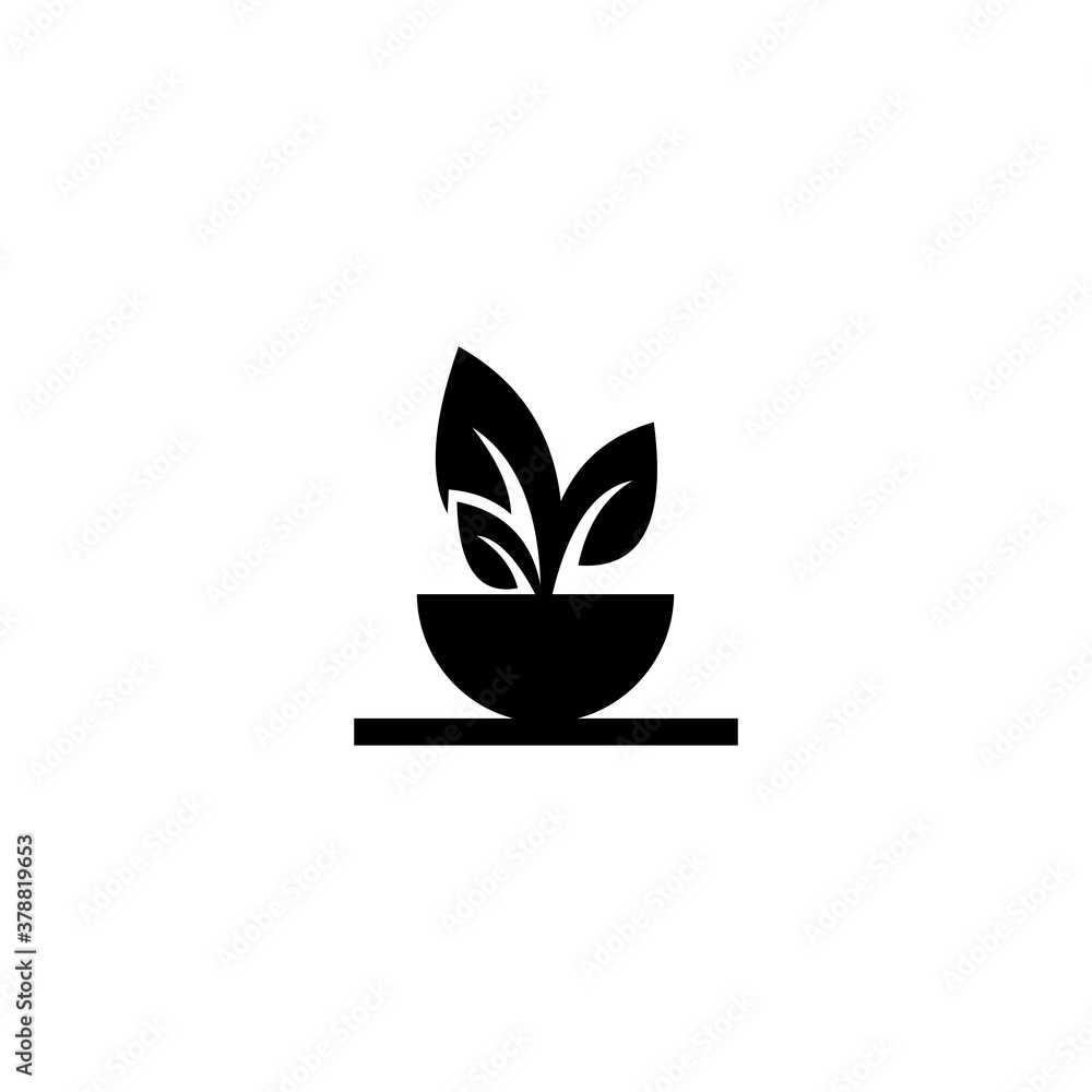 Plant vase black icon. plant on a white background, flat style. Plant vase black icon. plant on a white background, flat style.