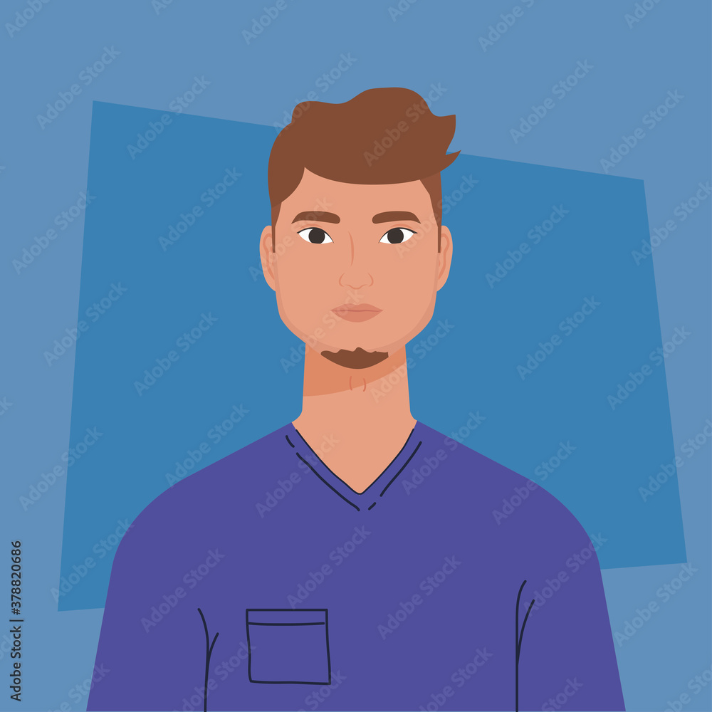 young man handsome with casual shirt on blue background vector illustration design young man handsome with casual shirt on blue background vector illustration design