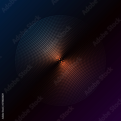 Abstract dotted vector background. Halftone effect with color dots
