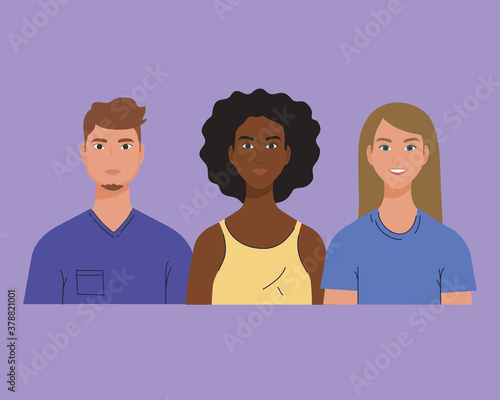 multiethnic people together, diversity and multiculturalism concept vector illustration design