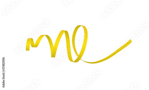 Curled yellow paper ribbon