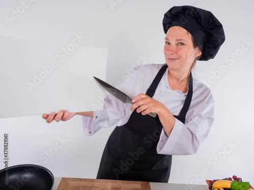 Cooking mockup. A woman in ...