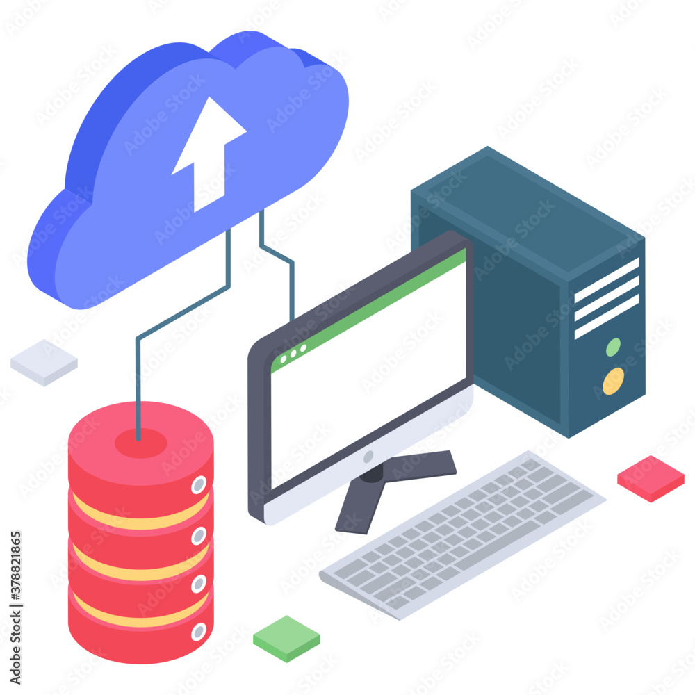 Isometric icon of cloud technology vector
Isometric icon of cloud technology vector