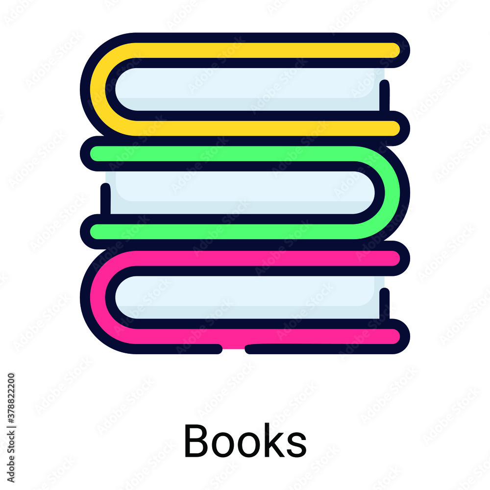 book, study flat line icon book, study flat line icon