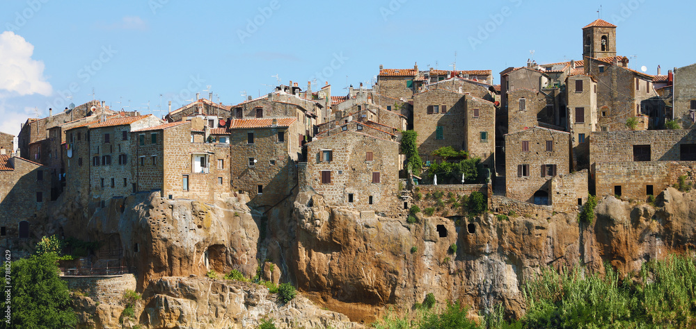 Old houses of Pitigliano in Tuscany