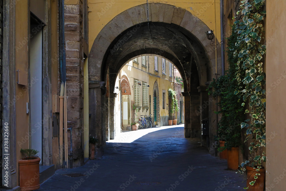 Old street in Lucca, Italy