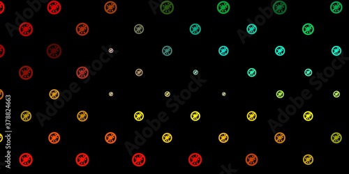 Dark Multicolor vector texture with disease symbols.