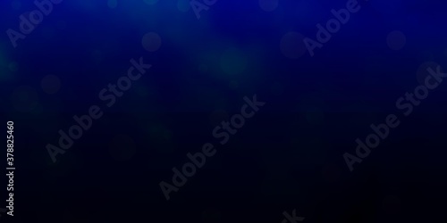 Dark BLUE vector background with circles. Abstract illustration with colorful spots in nature style. Design for your commercials.