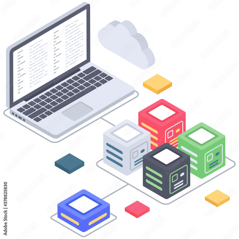 Cloud hosting in isometric vector
Cloud hosting in isometric vector