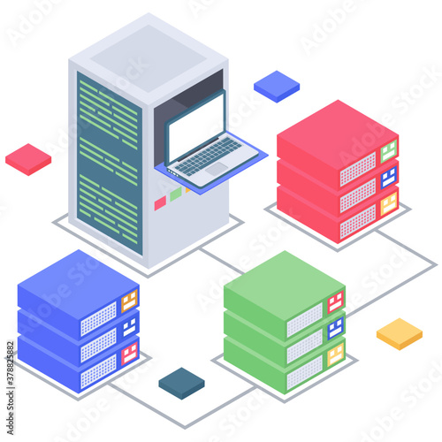  Data statistics vector of isometric illustration 