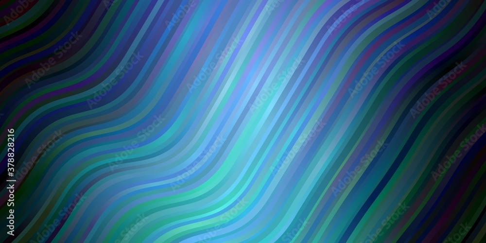 Dark Blue, Green vector background with curves. Abstract illustration with bandy gradient lines. Pattern for busines booklets, leaflets Dark Blue, Green vector background with curves. Abstract illustration with bandy gradient lines. Pattern for busines booklets, leaflets