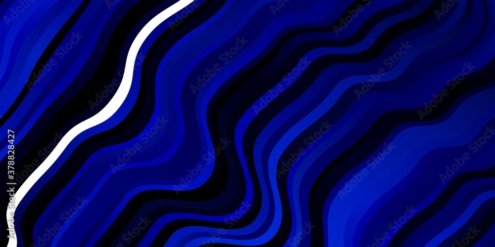 Obraz premium Dark BLUE vector pattern with curved lines. Colorful illustration, which consists of curves. Pattern for websites, landing pages.