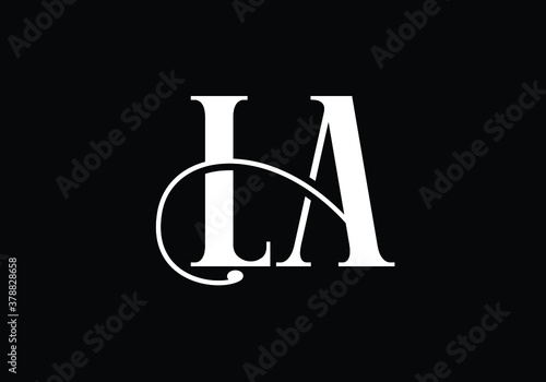 Initial Monogram Letter L A Logo Design Vector Template. L A Letter Logo Design