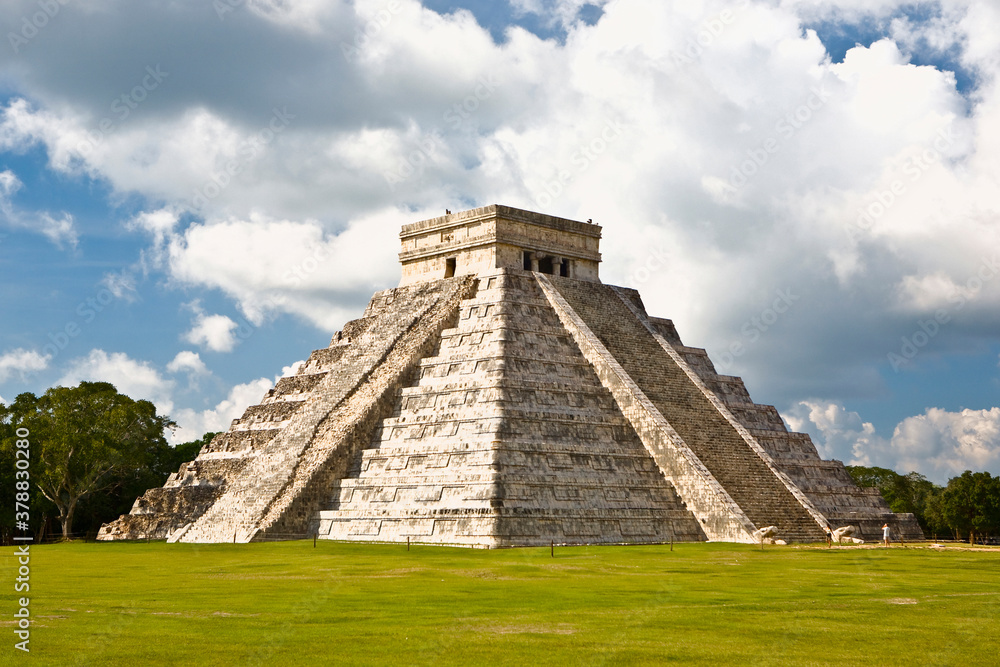 Pyramid on a landscape, Chichen Itza, Yucatan, Mexico