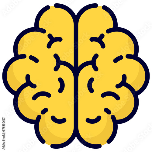 brain flat line icon