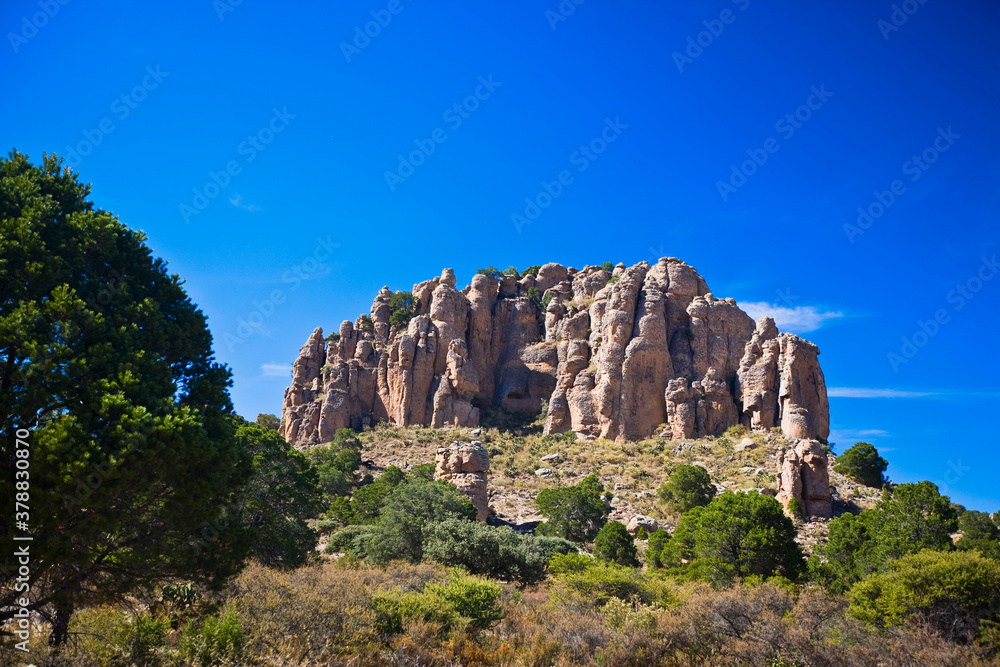 Low angle view of a rock formation, Sierra De Organos, Sombrerete, Zacatecas State, Mexico
