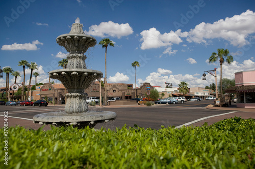 Fountain at the roadside, Scottsdale, Phoenix, Maricopa County, Arizona, USA photo