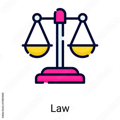 law flat line icon