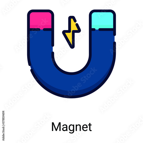 magnet flat line icon