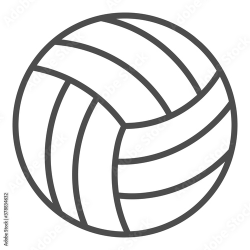 volleyball outline icon. Simple linear element illustration. Isolated line volleyball icon on white background.