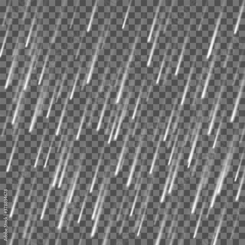 Rainfall background. Realistick rain fall. Vector rainy day concept