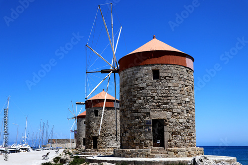 The Windmills of Mandraki Harbor - Rhodos Greece