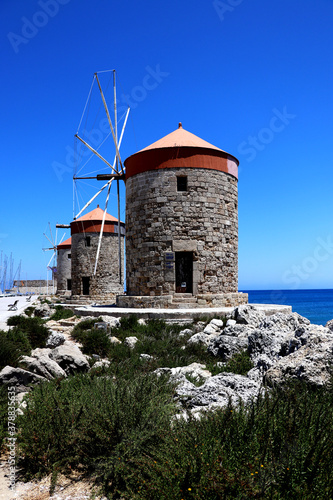 The Windmills of Mandraki Harbor - Rhodos Greece
