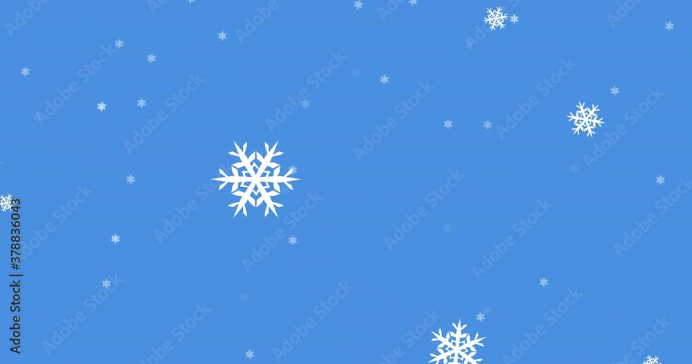 Glowing snow particles falling against blue background Glowing snow particles falling against blue background