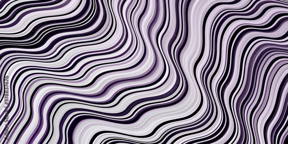 Light Purple vector pattern with wry lines. Colorful geometric sample with gradient curves.  Pattern for booklets, leaflets.
