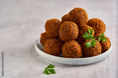 Fresh falafel with parsley. Closeup photo