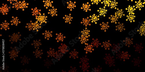 Dark green, yellow vector template with flu signs.