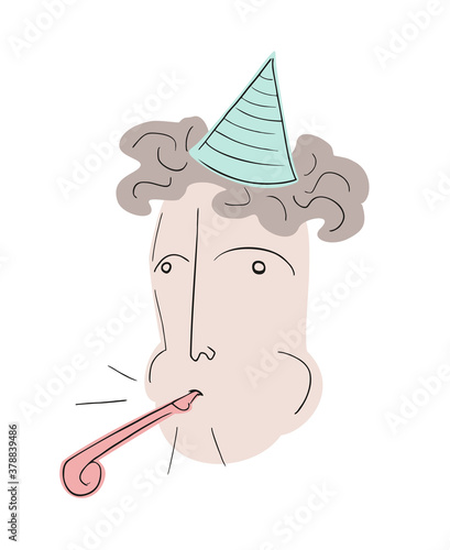 Design of funny celebrating man