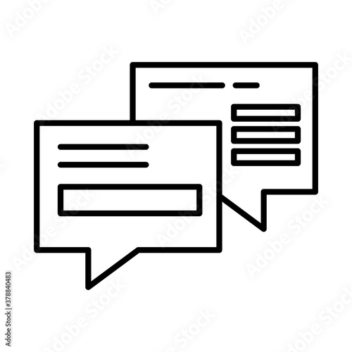 Communication bubbles line style icon design, Message discussion conversation and chatting theme Vector illustration