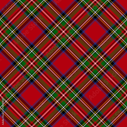 Royal Stewart Modern Tartan Seamless Pattern - Repeating pattern design of Royal Stewart Modern tartan
