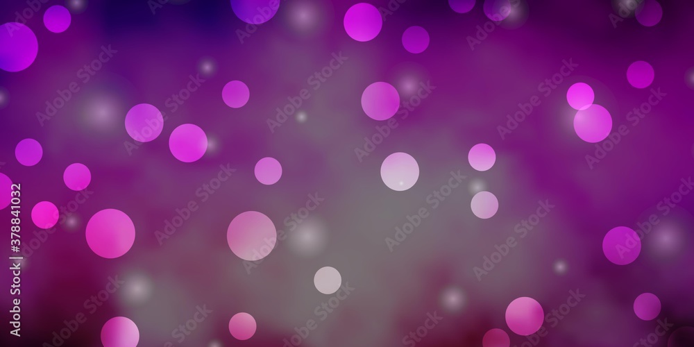 Dark Purple, Pink vector layout with circles, stars. Illustration with set of colorful abstract spheres, stars. Pattern for booklets, leaflets. Dark Purple, Pink vector layout with circles, stars. Illustration with set of colorful abstract spheres, stars. Pattern for booklets, leaflets.