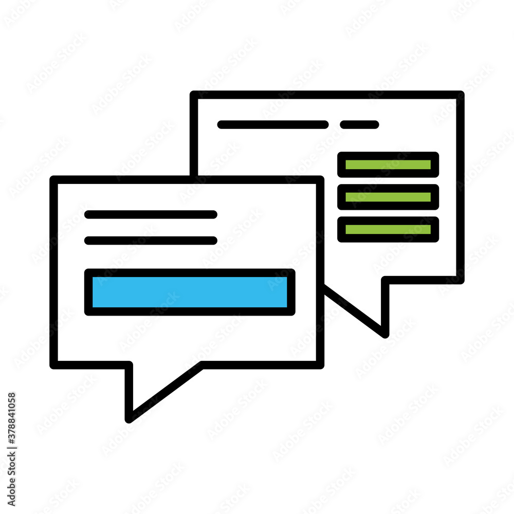 Communication bubbles line and colors style icon design, Message discussion conversation and chatting theme Vector illustration Communication bubbles line and colors style icon design, Message discussion conversation and chatting theme Vector illustration