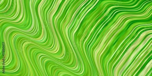 Light Green, Yellow vector layout with curves. Colorful abstract illustration with gradient curves. Template for your UI design.