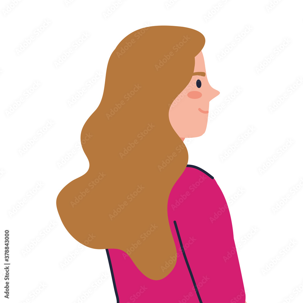 woman cartoon with brown hair design, Girl female person people human and social media theme Vector illustration woman cartoon with brown hair design, Girl female person people human and social media theme Vector illustration