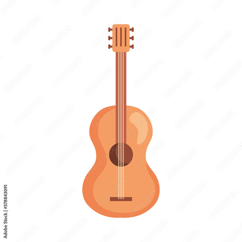 Fototapeta premium Guitar instrument design, Music sound melody song musical art and composition theme Vector illustration