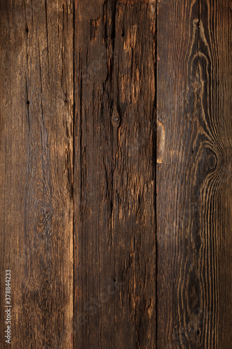 Old wood texture empty dark background, top view