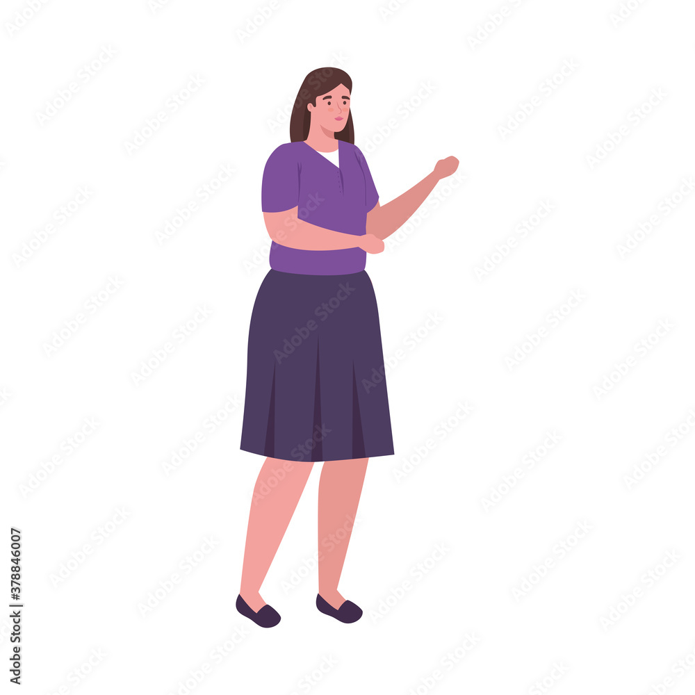 plus size woman cartoon with purple shirt design, Young model overweight fashion attractive adult style fashionable weight and curvy theme Vector illustration plus size woman cartoon with purple shirt design, Young model overweight fashion attractive adult style fashionable weight and curvy theme Vector illustration